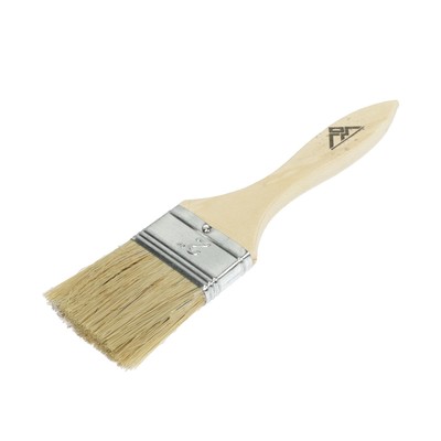 УЦЕНКА Кисть плоская ЛОМ, натуральная щетина, деревянная рукоятка, 2", 50 мм