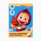Картон цветной, А4, 16 листов, 8 цветов, немелованный, односторонний, в папке, 220 г/м², Маша и Медведь - Фото 6