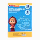 Картон цветной, А4, 16 листов, 8 цветов, немелованный, односторонний, в папке, 220 г/м², Маша и Медведь - Фото 7