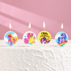 Свечи в торт "Пони", размер 1 свечи 4×4,4см, набор 4 шт - фото 9463397