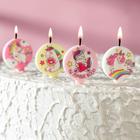 Набор свечей в торт "Единорожки", размер 1 свечи 4×4,4см, 4 шт - фото 9463401