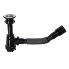 Сифон для мойки Aquant, 1 1/2" x 40 мм, с гибкой трубой 40х40/50 мм, черный - Фото 1