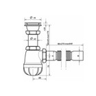 Сифон для мойки Aquant, 1 1/2" x 40 мм, с гибкой трубой 40х40/50 мм, черный - Фото 3