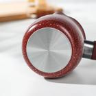 Турка Доляна «Бордо», 300 мл, пластиковая ручка, антипригарное покрытие, цвет бордовый - Фото 4
