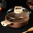 Сотейник литой Cafe, d=20 см, стеклянная крышка, съёмная ручка, индукция - Фото 2