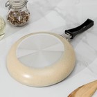 Сковорода «Стоун», d=17 см, пластиковая ручка, антипригарное покрытие, алюминий, бежевая - Фото 3