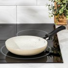 Сковорода «Стоун», d=17 см, пластиковая ручка, антипригарное покрытие, алюминий, бежевая - Фото 6