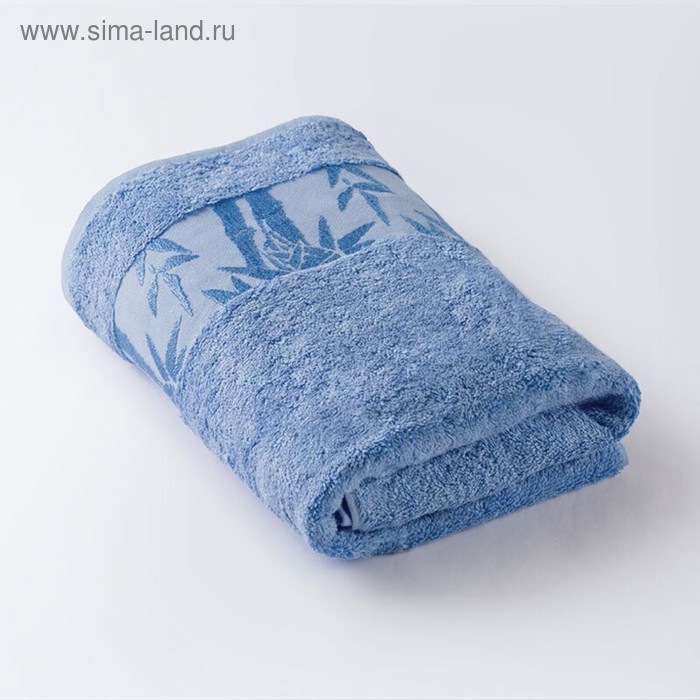Полотенце махровое «Бамбук», размер 50х90 см, цвет голубой