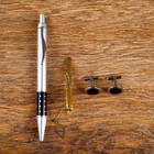 Набор подарочный 4в1 (ручка, заколка для галстука, 2 запонки) микс - Фото 3