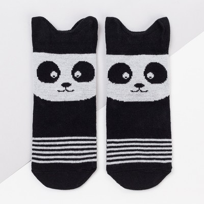 Носки детские «Панда», цвет чёрный, размер 20-22