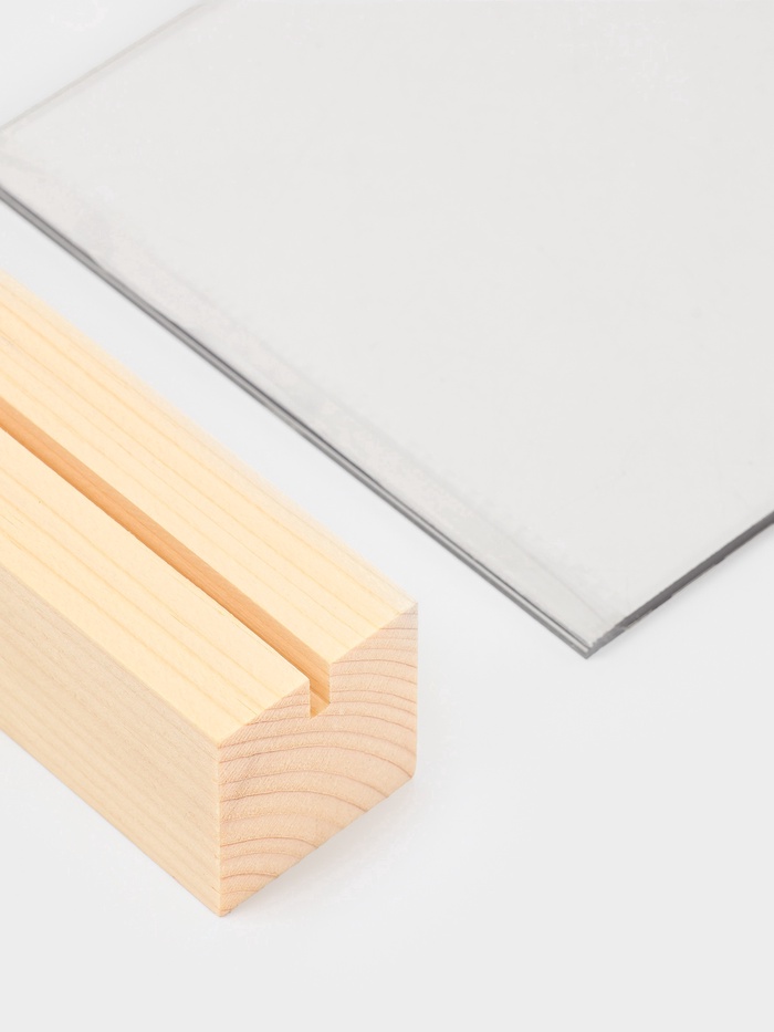 Тейбл-тент А5, оргстекло 2 мм, на деревянной подставке, 15×4×25 см - Фото 1