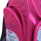 Ранец Стандарт BagFashion 902, 36 х 34 х 20 см, для девочки, раскладной, «Девочка в очках, бант» розовый - Фото 4
