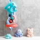 Набор игрушек для игры в ванне «Дельфин + 3 игрушки», на присоске, цвет МИКС - фото 2557593