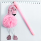 Ручка - пушистик "Тропическая. Фламинго", МИКС - Фото 4
