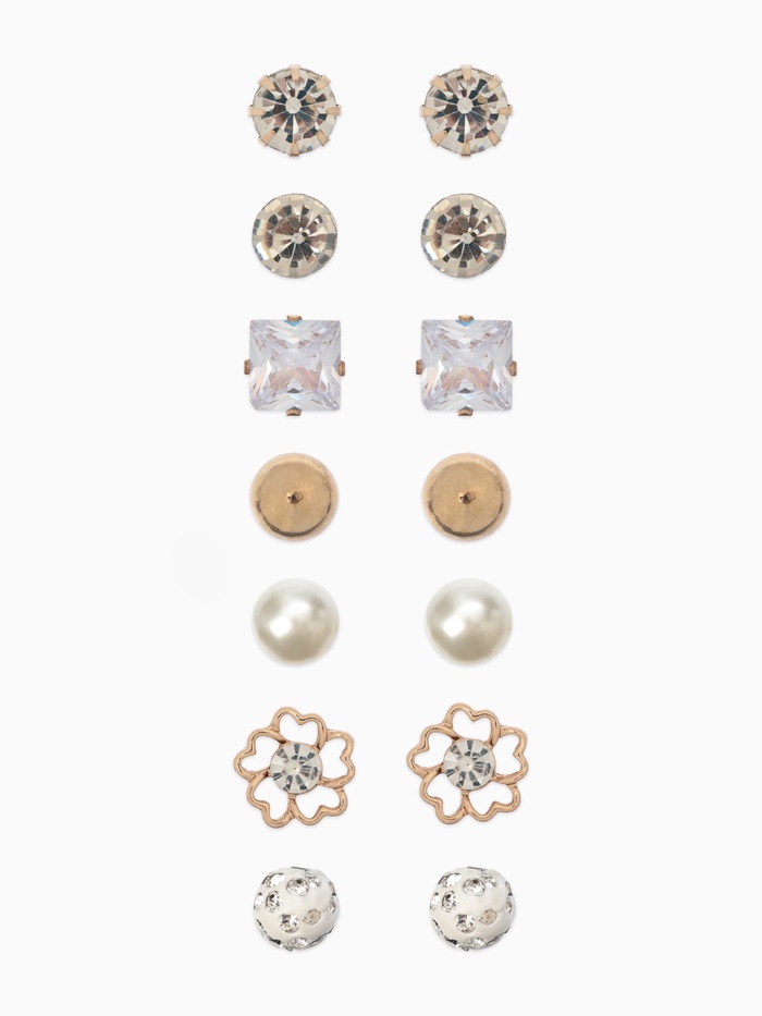 Серьги пусеты QF «На каждый день», 7 пар, набор вечеринка, миксы - Фото 1