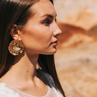 Серьги металл "Атмосфера" волны, цвет золото - фото 25616419