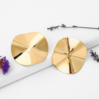 Серьги металл "Атмосфера" волны, цвет золото - фото 25616416