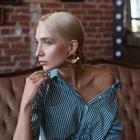 Серьги металл "Атмосфера" волны, цвет золото - фото 25616417