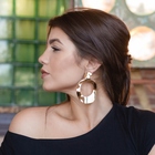 Серьги металл "Атмосфера" кокетка, цвет золото - фото 25562109