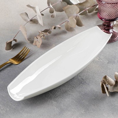 Блюдо Wilmax, 33×10 см, фарфор, белое