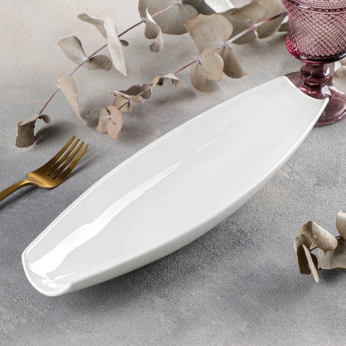 Блюдо Wilmax, 33×10 см, фарфор, белое - Фото 1