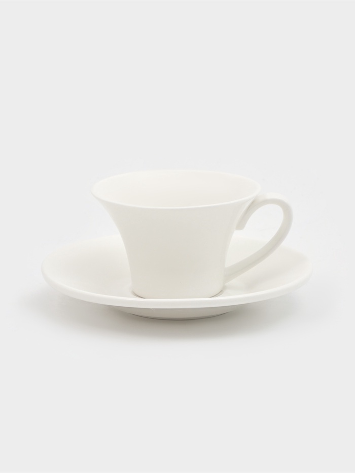 Кофейная пара Wilmax, 2 предмета: кружка 100 мл, блюдце d=13 см, фарфор, белая - Фото 1