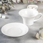 Чайная пара фарфоровая Wilmax, 2 предмета: чашка 330 мл, блюдце, цвет белый - Фото 2