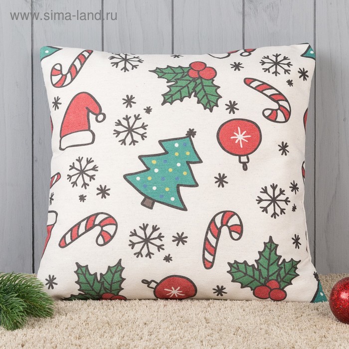 Подушка декоративная с фотопечатью «Рождество» 40х40 см - Фото 1
