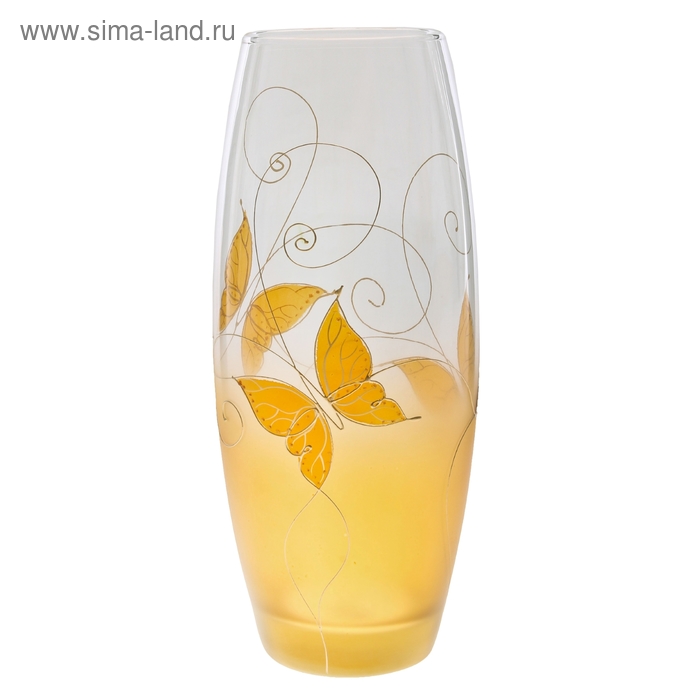 Ваза бочонок 26 см Баттерфляй бежевая 331 - Фото 1