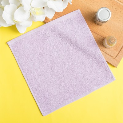 Полотенце махровое 30х30см (фас 5шт) лаванда, хлопок 100%, 360 г/м2