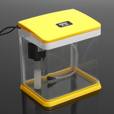 Аквариум SeaStar HX-180F в комплекте: LED-лампа, фильтр, 3.5 л, желтый