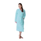 Халат женский, шалька+кант, размер 64, цвет бирюзовый, махра - фото 298195507