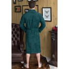 Халат мужской, шалька+кант, размер 58, цвет зелёный, махра - Фото 3