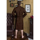 Халат мужской, шалька, размер 48, цвет шоколадный, махра - Фото 2