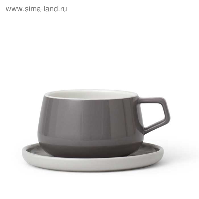 Чайная чашка с блюдцем VIVA Scandinavia Ella, 300 мл, цвет серый - Фото 1