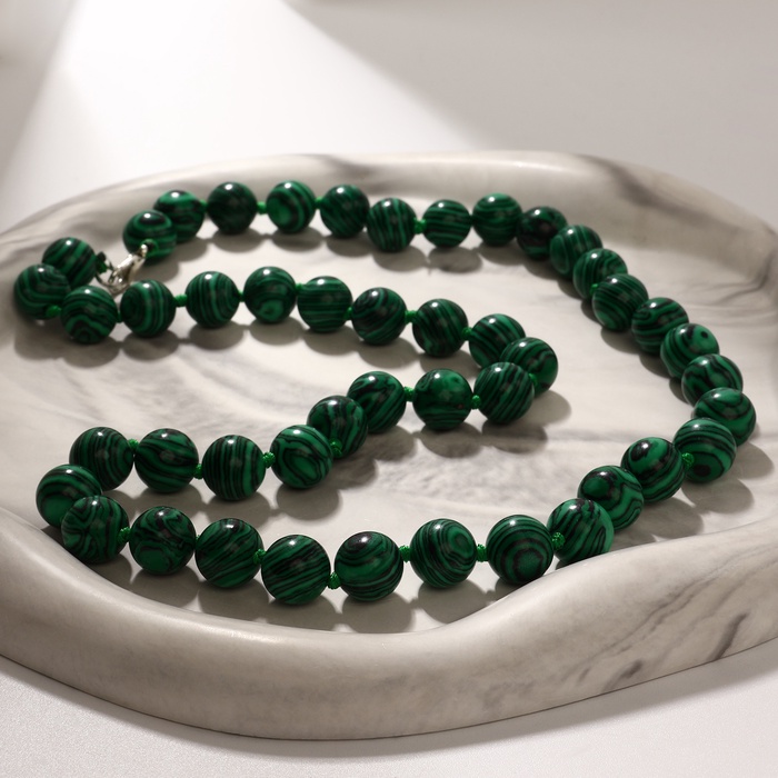 Бусы шар №10 «Малахит, 60 см - Фото 1