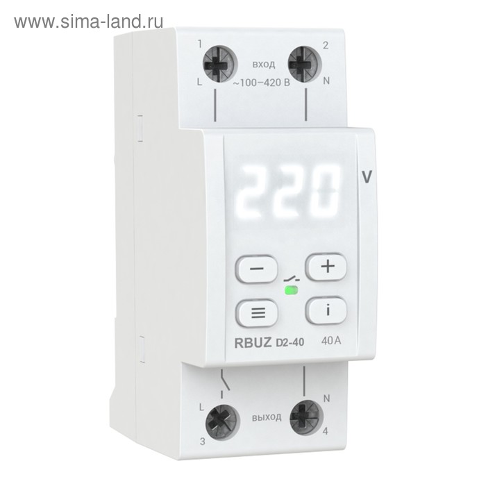 Реле напряжения RBUZ D2-40A, 40 А, 8800 ВА - Фото 1