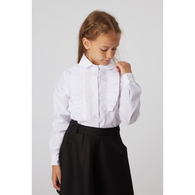 Блузка для девочки, цвет белый, рост 128 см
