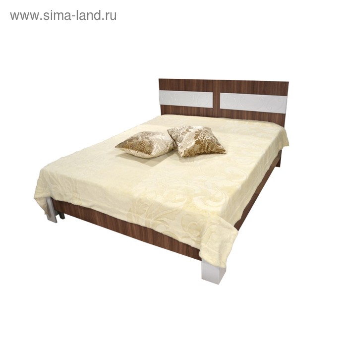Кровать «Анжелика 2 NEW», 180 × 200 см, без основания, шимо тёмный/белый глянец