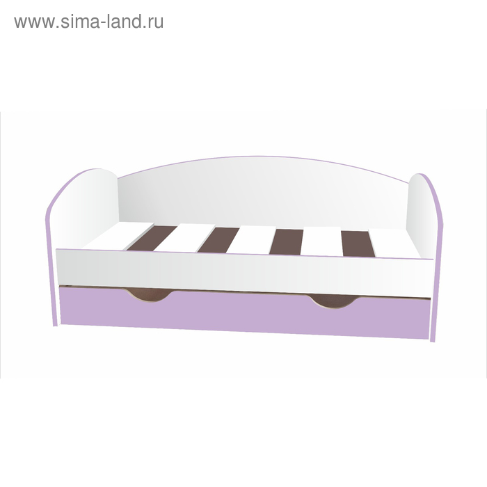 Кровать-тахта детская, спальное место 1600 × 700 мм, цвет белый / лиловый - Фото 1