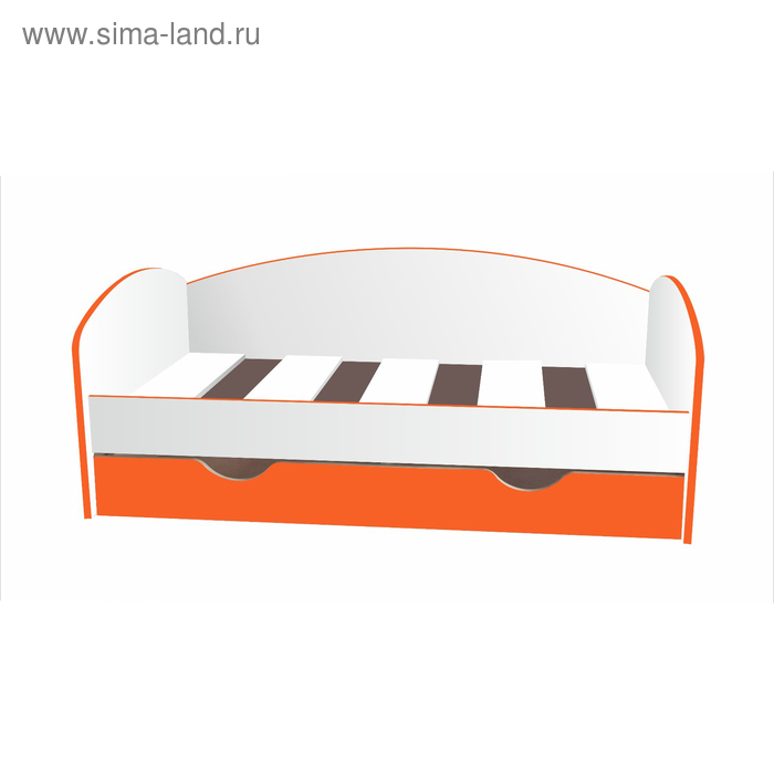 Кровать-тахта детская, спальное место 1600 × 700 мм, цвет белый / манго - Фото 1