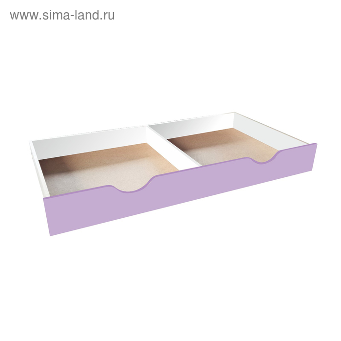Ящик задвижной для детской кровати, 1588 × 716 × 194 мм, цвет белый / лиловый