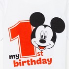 Футболка "My 1st Birthday", Микки Маус, белая, р.28, рост 86-92 см 4253451 - фото 1031950