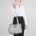 Сумка женская, 3 отдела на молниях, наружный карман, цвет серый - Фото 1