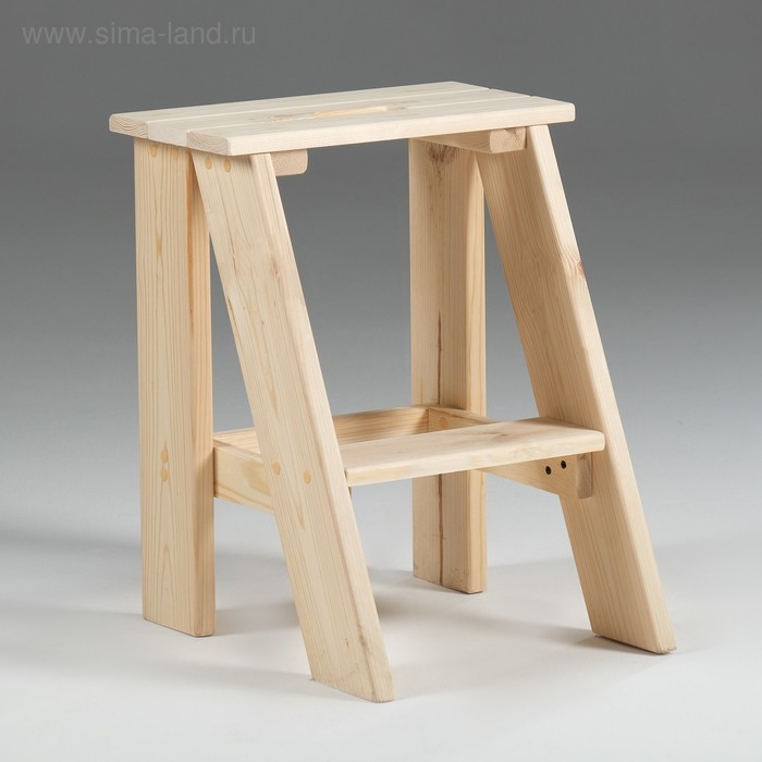 Табурет - стремянка из дерева, 40×40×50 см, 2 ступени, «Добропаровъ»