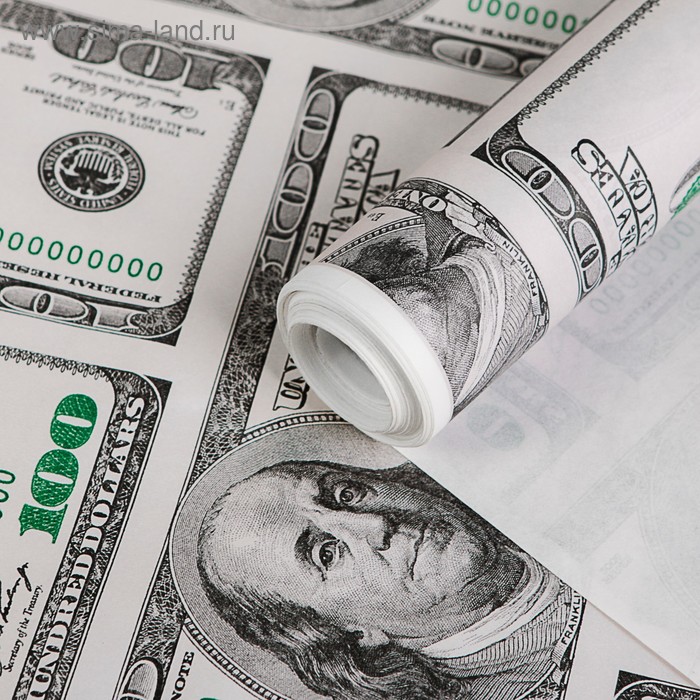 Бумага упаковочная крафт "Баксы", 0,72 х 10 м, 40 гр/м2 - Фото 1