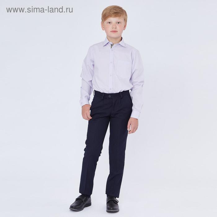 Школьные брюки для мальчика ( зауженные, заниженная посадка), цвет тёмно-синий, рост 140 (34/S) - Фото 1