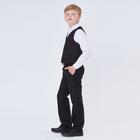 Школьные брюки для мальчика, зауженные с заниженной посадкой, чёрный, рост 146 (36/M) - Фото 2