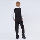 Школьные брюки для мальчика, зауженные с заниженной посадкой, чёрный, рост 152 (38/M) - Фото 3