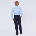Школьные брюки для мальчика, прямые с посадкой на талии, т-синий, рост 140 (34/S) - Фото 4